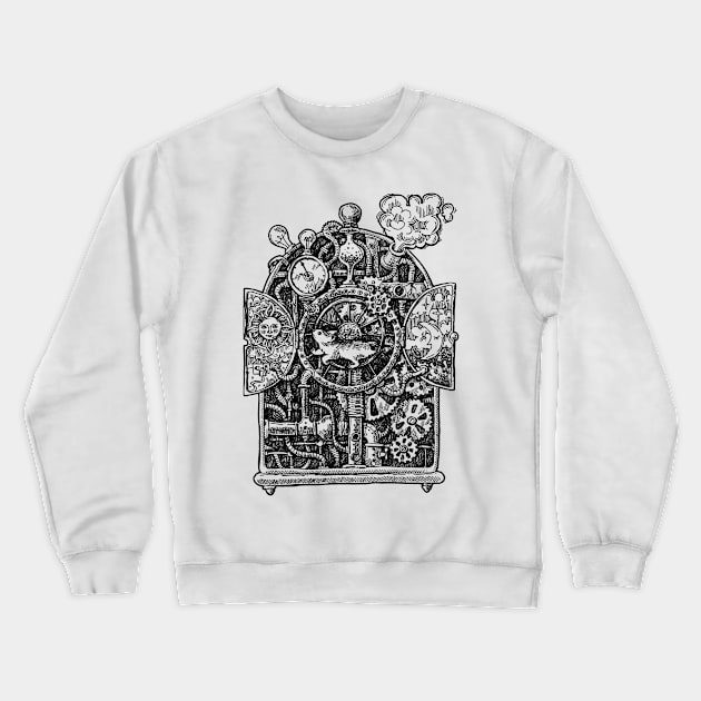 Steampunk Hickory Dickory Dock Crewneck Sweatshirt by CoffeeandTeas